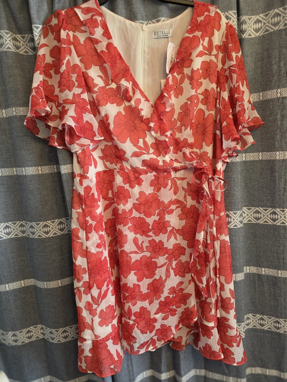 ESTELLE Poppy Print Faux-Wrap Dress Size 2X/18W NWT - Picture 1 of 5